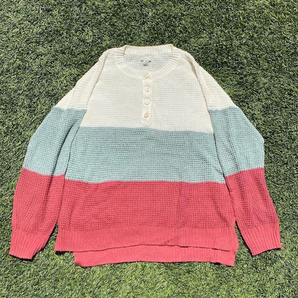 American Eagle Knit Sweater Longsleeve Size S Red White Green